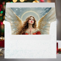 Christmas Angel in Snow Custom Addresses