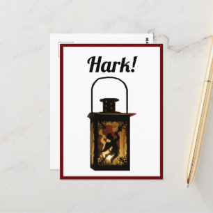 Christmas Angel Lantern Winter Holiday Decoration Postcard