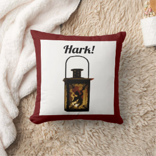 Christmas Angel Lantern Winter Holiday Decoration Throw Pillow