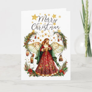 Christmas Angel & Merry Christmas Greeting Card