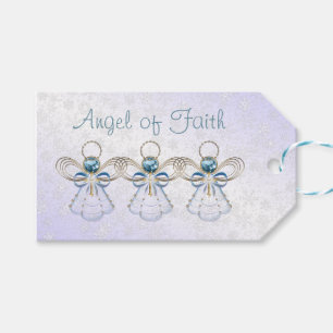 Christmas Angel of Faith  Blue & Gold "To:  From:" Gift Tags