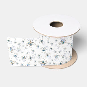 Christmas Angel of Faith Random Pattern Collage Satin Ribbon