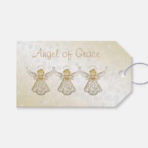 Christmas Angel of Grace Gold/White "To:  From:" Gift Tags