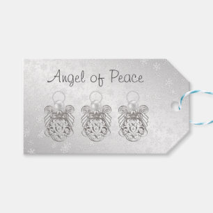 Christmas Angel of Peace Silver-Gray  "To:  From:" Gift Tags