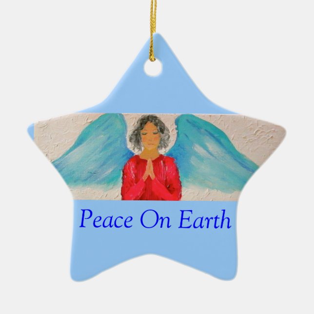 Christmas Angel-ornament Ceramic Ornament (Front)