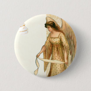 Christmas Angel & Ornaments  2 Inch Round Button
