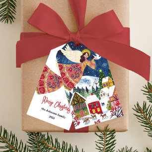 Christmas angel peace on earth Christmas Gift Tags