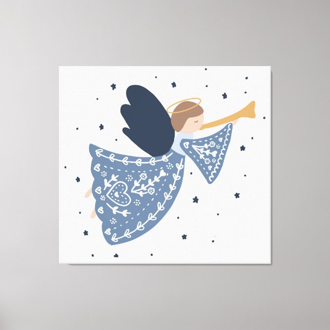 Christmas Angel Peace on Earth Heavenly Holiday Canvas Print (Front)