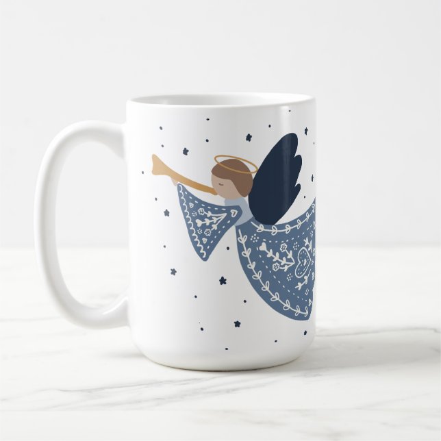 Christmas Angel Peace on Earth Holiday Heartfelt Coffee Mug (Left)