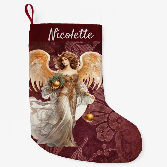 Christmas Angel Personalized Small Christmas Stocking (Front)