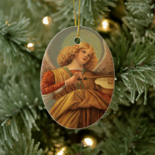 Christmas Angel Playing Violin Melozzo da Forli Ceramic Ornament
