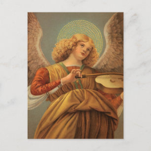 Christmas Angel Playing Violin Melozzo da Forli Holiday Postcard