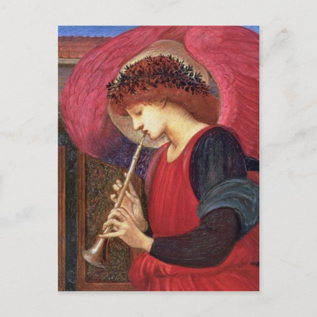 Christmas Angel Post Cards - Burne-Jones - Red (Front)