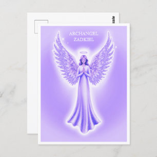 Christmas Angel Purple, Lilac And White Postcard