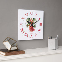 Christmas Angel Red Roman Numerals