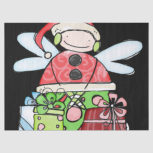Christmas Angel Santa Tissue Paper Black 