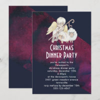 Christmas Angel Shepherd with Lambs Dinner Party