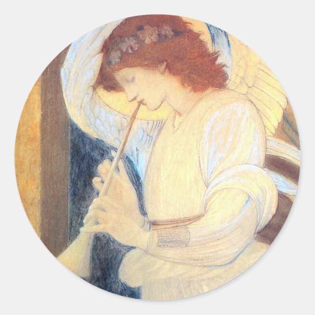 Christmas Angel Stickers Burne-Jones  Gold White (Front)