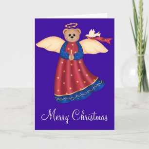 Christmas Angel Teddy Bear d1 Carte de voeux