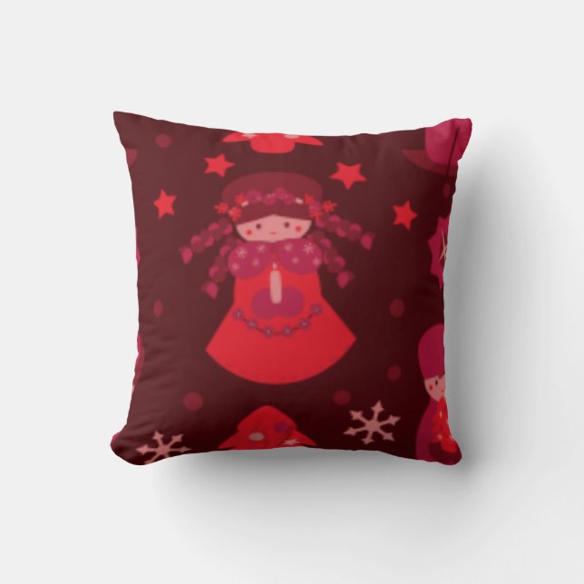 CHRISTMAS ANGEL THROW PILLOW - RED HOME GOODS (Front)