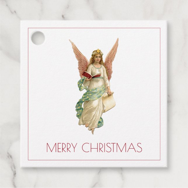 CHRISTMAS ANGEL VINTAGE FAVOUR TAGS (Front)