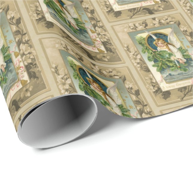 Christmas Angel Vintage Reproduction Wrapping Paper (Roll Corner)