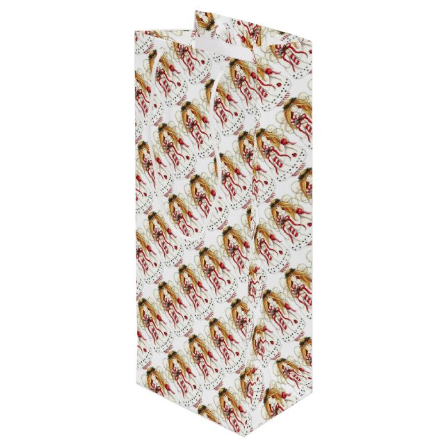 Christmas Angel Wine Gift Bag (Back Angled)