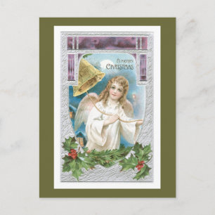 Christmas Angel with Bell Holiday Postcard