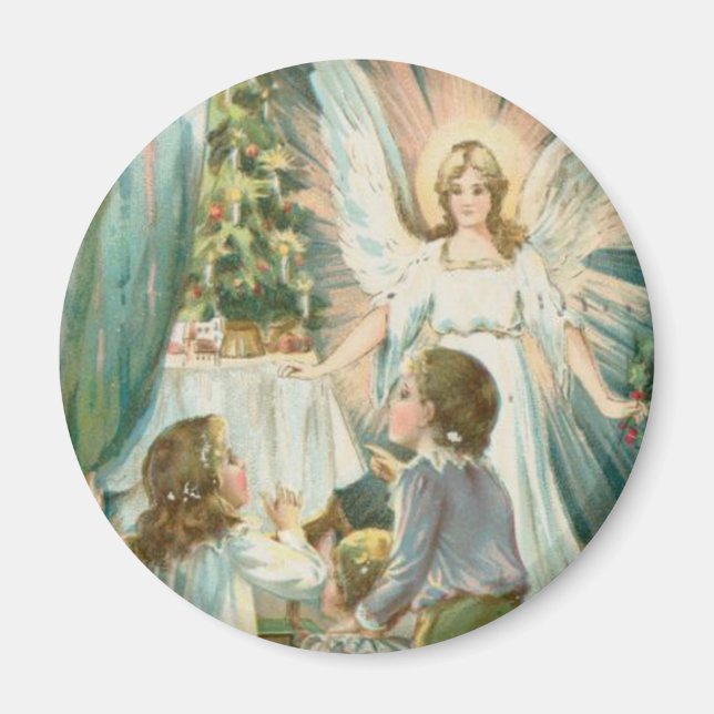 Christmas Angel with Children Magnet (Front)