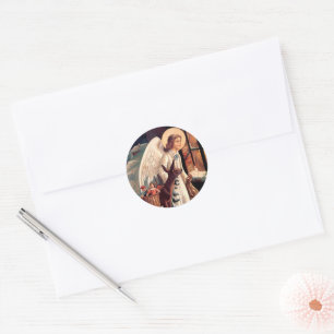 Christmas Angel With Deer Sticker