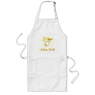 Christmas Angel with Trumpet Customize It Long Apron