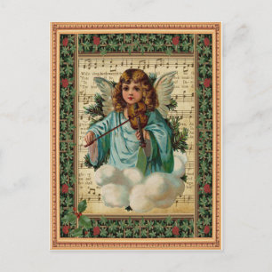 Christmas Angel with Violin Postcard
