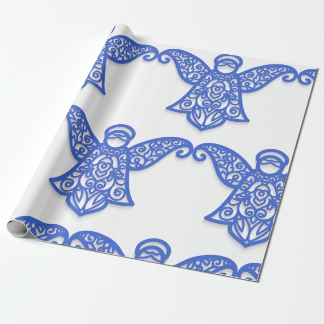 Christmas Angel Wrapping Paper (Unrolled)