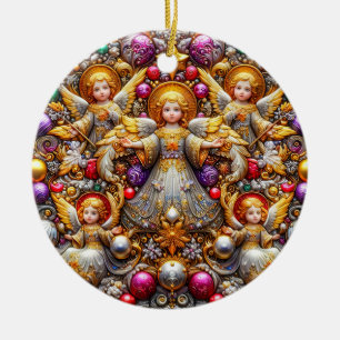 CHRISTMAS ~ Angels 19th Century ~ Ceramic Ornament