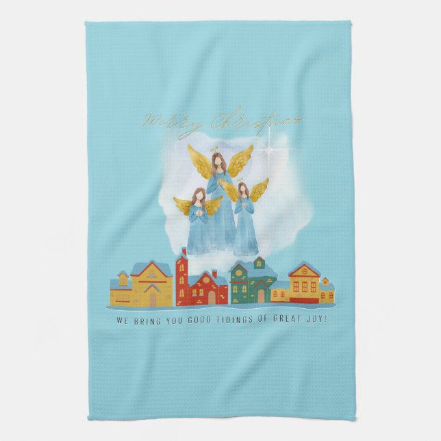 Christmas Angels Bring Joy and Tidings Home Decor! Kitchen Towel (Vertical)