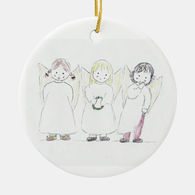 christmas_angels ceramic ornament (Front)