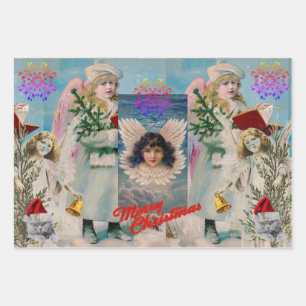 CHRISTMAS ANGELS Envelopper le papier ensemble de 