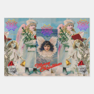 CHRISTMAS ANGELS Envelopper le papier ensemble de 