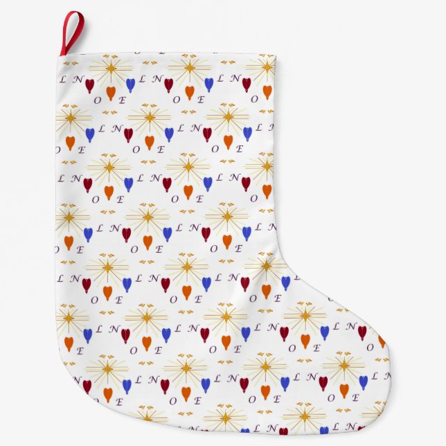 Christmas Angels n Star Noel Large Christmas Stocking (Front)