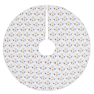 Christmas Angels n Star Noel Smaller Print Style Brushed Polyester Tree Skirt