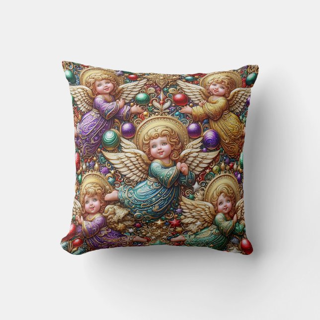 CHRISTMAS ~ Angels Vintage ~ Throw Pillow (Front)