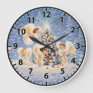 Christmas Angels Wall Clock