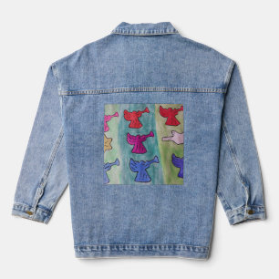 Christmas Angels With Trumpets Denim Jacket