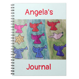 Christmas Angels With Trumpets Spiral Notebook