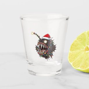 Christmas Anglerfish Lophius Santa Hat Holiday Shot Glass