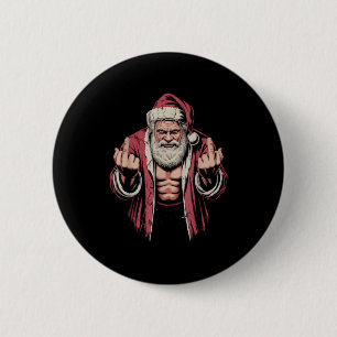 Christmas Angry Santa Middle Finger Sarcastic Xmas 2 Inch Round Button