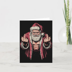 Christmas Angry Santa Middle Finger Sarcastic Xmas Card