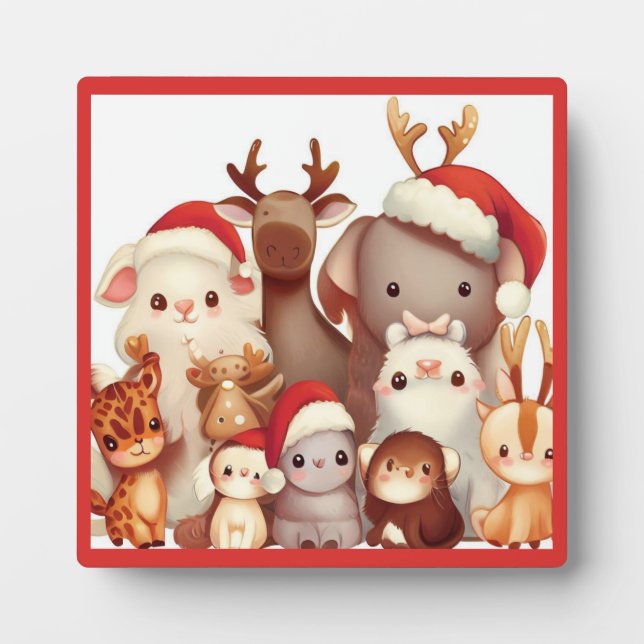 Christmas Animals 3 Plaque (Front)