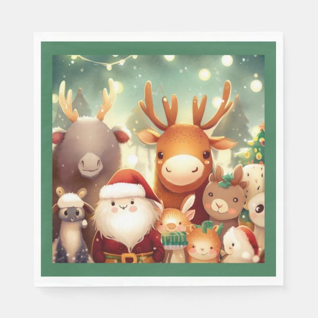 Christmas Animals 8 Napkin (Front)