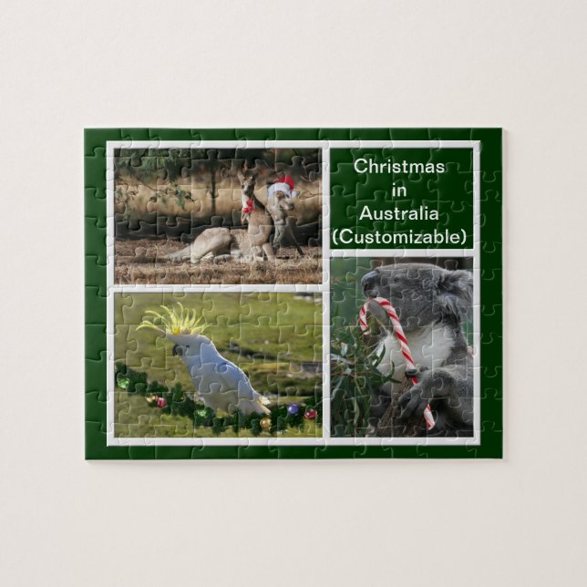 Christmas Animals Aussie Style - Personalizable Jigsaw Puzzle (Horizontal)